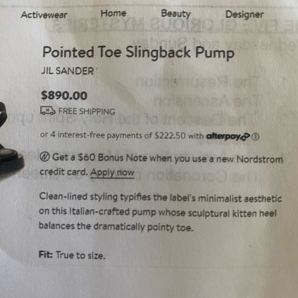 Jill Sander Pointed Toe Slingback Pump - Picture 8 of 8